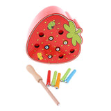 Maxbell Maxbell Wooden Magnet Fruit Bug Catching Game Toy Kids Montessori Toy Strawberry