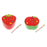 Maxbell Maxbell Wooden Magnet Fruit Bug Catching Game Toy Kids Montessori Toy Strawberry