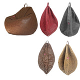 Kids Stuffed Animal Storage Bean Bag Leathaire Beanbag Couch Cover Gray_S