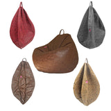 Kids Stuffed Animal Storage Bean Bag Leathaire Beanbag Couch Cover Gray_S