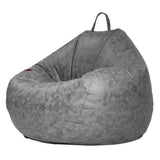 Kids Stuffed Animal Storage Bean Bag Leathaire Beanbag Couch Cover Gray_M