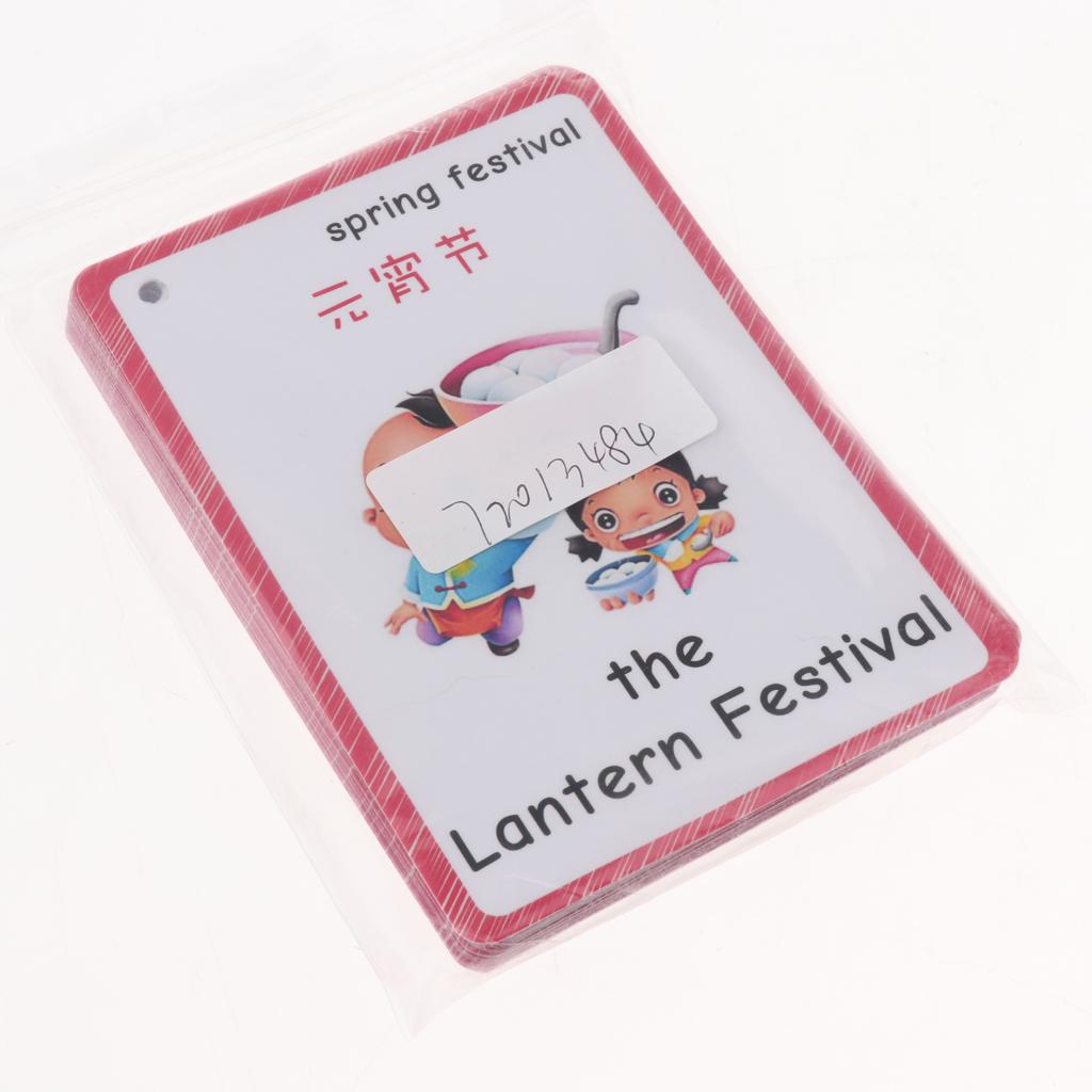 Maxbell Maxbell 22Pcs Kindergarten Kids Toddlers Learn to Read Flash Cards Spring Festival