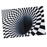 Maxbell Black & White Checkered 3D Visual Effect Floor Rug Mat Bedroom Carpet 150 x 100cm for Kids Room Nursery - Aladdin Shoppers