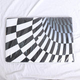 Maxbell Black & White Checkered 3D Visual Effect Floor Rug Mat Bedroom Carpet 150 x 100cm for Kids Room Nursery - Aladdin Shoppers