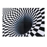 Maxbell Black & White Checkered 3D Visual Effect Floor Rug Mat Bedroom Carpet 150 x 100cm for Kids Room Nursery - Aladdin Shoppers