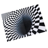 Maxbell Black & White Checkered 3D Visual Effect Floor Rug Mat Bedroom Carpet 150 x 100cm for Kids Room Nursery - Aladdin Shoppers