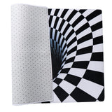 Maxbell Black & White Checkered 3D Visual Effect Floor Rug Mat Bedroom Carpet 150 x 100cm for Kids Room Nursery - Aladdin Shoppers