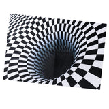 Maxbell Black & White Checkered 3D Visual Effect Floor Rug Mat Bedroom Carpet 150 x 100cm for Kids Room Nursery - Aladdin Shoppers