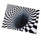 Maxbell Black & White Checkered 3D Visual Effect Floor Rug Mat Bedroom Carpet 150 x 100cm for Kids Room Nursery - Aladdin Shoppers