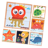 Maxbell Maxbell Wooden Marine life Building Blocks Preschool Cube Block Jigsaw Travel Puzzle
