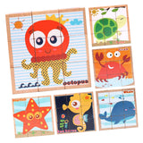 Maxbell Maxbell Wooden Marine life Building Blocks Preschool Cube Block Jigsaw Travel Puzzle