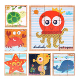 Maxbell Maxbell Wooden Marine life Building Blocks Preschool Cube Block Jigsaw Travel Puzzle
