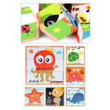 Maxbell Maxbell Wooden Marine life Building Blocks Preschool Cube Block Jigsaw Travel Puzzle