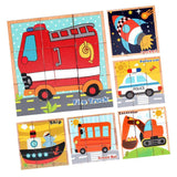 Maxbell Maxbell Wooden Vehicles Building Blocks Preschool Cube Block Jigsaw Travel Puzzle