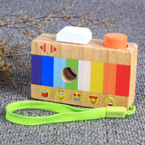 Maxbell Maxbell Kids Wooden Camera Toy Portable Kaleidoscope Camera Pretend Play Toy A