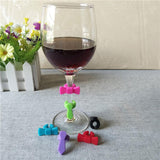 6Pack Silicone Wine Glass Tag Cup Marker Party Wine Glass Charms Style 01