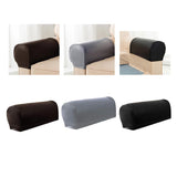 Maxbell 2 Pairs Non-slip PU Leather Stretch Furniture Sofa Armrest Covers Black