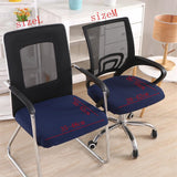 Maxbell 2PCS Jacquard Polyester Stretch Wedding Dining Chair Seat Cover Dark Blue_L