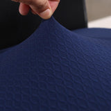 Maxbell 4PCS Jacquard Polyester Stretch Wedding Dining Chair Seat Cover Dark Blue_L