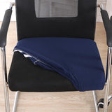 Maxbell 2PCS Jacquard Polyester Stretch Wedding Dining Chair Seat Cover Dark Blue_L
