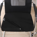 Maxbell 2PCS Jacquard Polyester Stretch Wedding Dining Chair Seat Cover Black_L