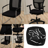 Velvet Stretch Chair Seat Cover Protector Office Chair Slipcover Black