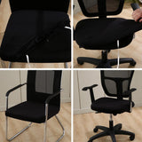 Velvet Stretch Chair Seat Cover Protector Office Chair Slipcover Black