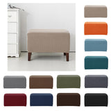 Maxbell 2pcs Ottoman Pouf Cover Foot Rest Stool Sofa Slipcover Protector Sand/Green