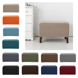 Maxbell 2pcs Ottoman Pouf Cover Foot Rest Stool Sofa Slipcover Protector Sand/Brown