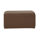 Maxbell 2pcs Ottoman Pouf Cover Foot Rest Stool Sofa Slipcover Protector Sand/Brown