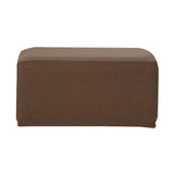 Maxbell 2pcs Ottoman Pouf Cover Foot Rest Stool Sofa Slipcover Protector Sand/Brown