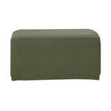 Maxbell 2pcs Ottoman Pouf Cover Foot Rest Stool Sofa Slipcover Protector Sand/Green