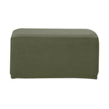 Maxbell 2pcs Ottoman Pouf Cover Foot Rest Stool Sofa Slipcover Protector Sand/Green