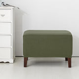 Maxbell 2pcs Ottoman Pouf Cover Foot Rest Stool Sofa Slipcover Protector Sand/Green