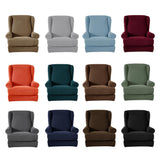 Maxbell 2 Set Stretch Wing Back Arm Chair Cover Wingback Sofa Slipcover Sand Grey