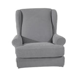 Maxbell 2 Set Stretch Wing Back Arm Chair Cover Wingback Sofa Slipcover Sand Grey