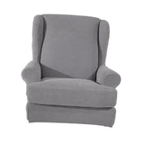 Maxbell 2 Set Stretch Wing Back Arm Chair Cover Wingback Sofa Slipcover Sand Grey