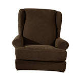Maxbell 2 Set Stretch Wing Back Arm Chair Cover Wingback Sofa Slipcover Sand Coffee