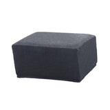 Maxbell Jacquard Storage Ottoman Cover Footstool Slipcover Protector Grey