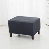 Maxbell Jacquard Storage Ottoman Cover Footstool Slipcover Protector Grey