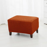 Maxbell Jacquard Storage Ottoman Cover Footstool Slipcover Protector Orange