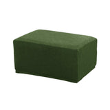 Maxbell Jacquard Storage Ottoman Cover Footstool Slipcover Protector Green
