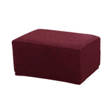 Maxbell Jacquard Storage Ottoman Cover Footstool Slipcover Protector Wine Red