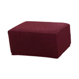 Maxbell Jacquard Storage Ottoman Cover Footstool Slipcover Protector Wine Red