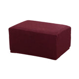 Maxbell Jacquard Storage Ottoman Cover Footstool Slipcover Protector Wine Red
