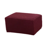 Maxbell Jacquard Storage Ottoman Cover Footstool Slipcover Protector Wine Red