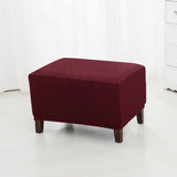 Maxbell Jacquard Storage Ottoman Cover Footstool Slipcover Protector Wine Red