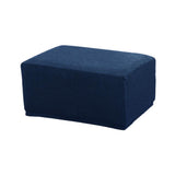 Maxbell Jacquard Storage Ottoman Cover Footstool Slipcover Protector Dark Blue