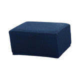 Maxbell Jacquard Storage Ottoman Cover Footstool Slipcover Protector Dark Blue