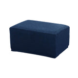 Maxbell Jacquard Storage Ottoman Cover Footstool Slipcover Protector Dark Blue